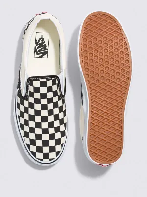 Vans Slip-On Checkerboard Shoes: Black/Off-White