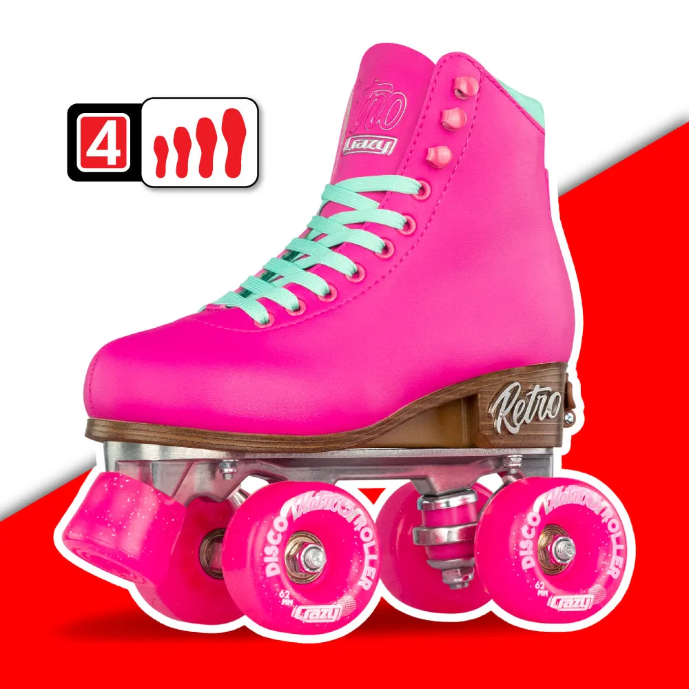 Warehouse Deal | RETRO Pink - Size Adjustable Roller Skates