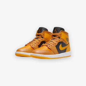 Womens Air Jordan 1 Mid Chutney Taxi Black White BQ6472-700