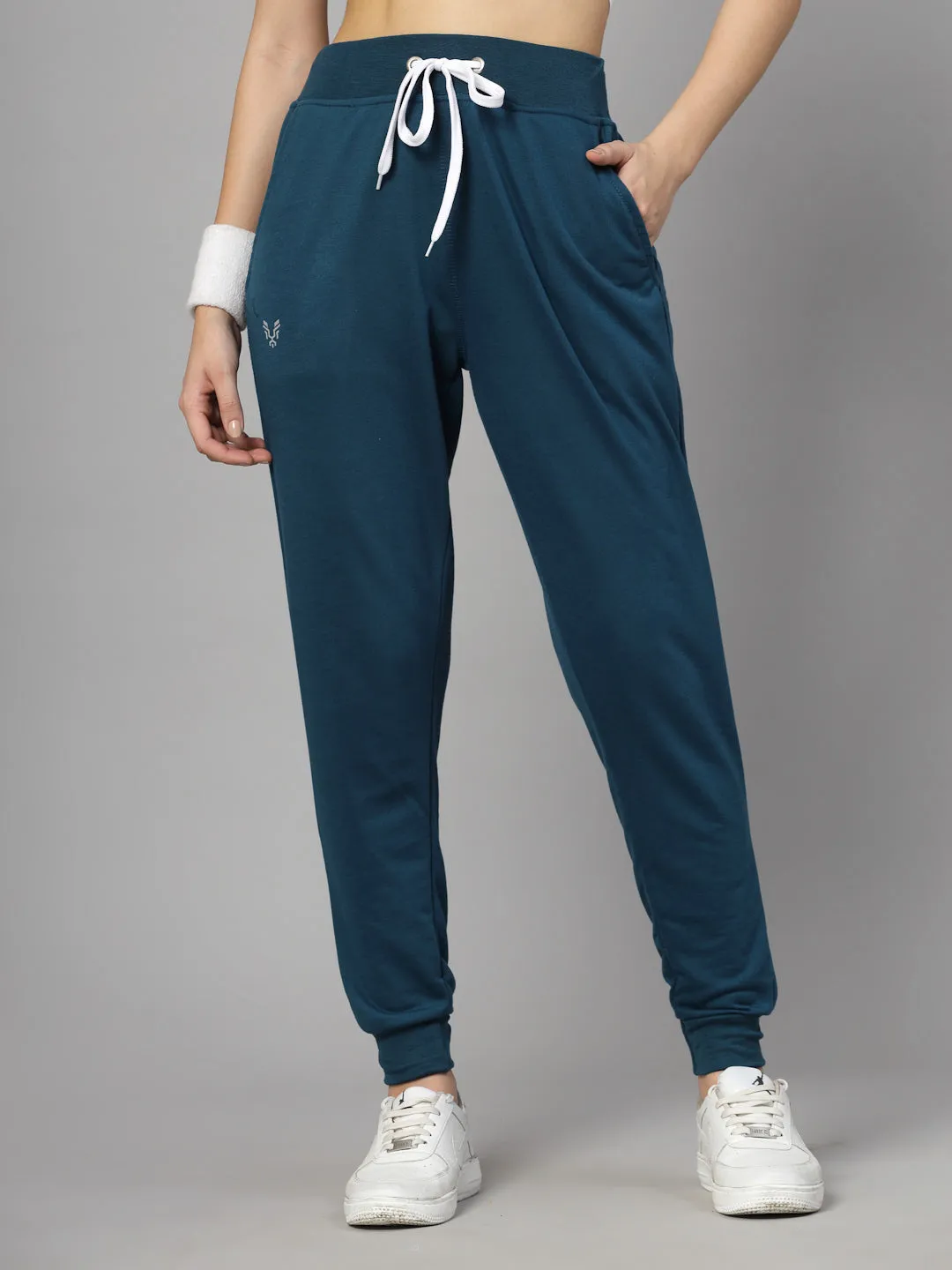 Women's Cotton Regular Fit Joggers Track Pants with 2 Pockets