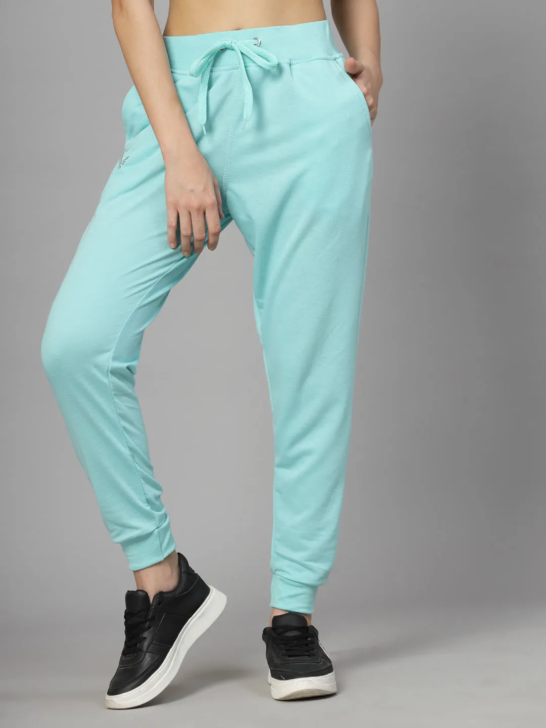 Women's Cotton Regular Fit Joggers Track Pants with 2 Pockets