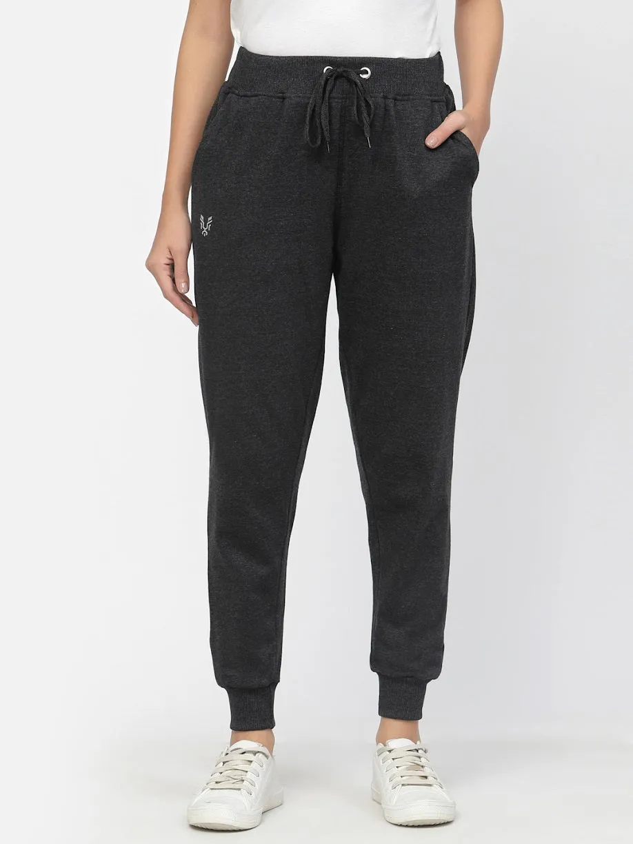 Women's Cotton Regular Fit Joggers Track Pants with 2 Pockets