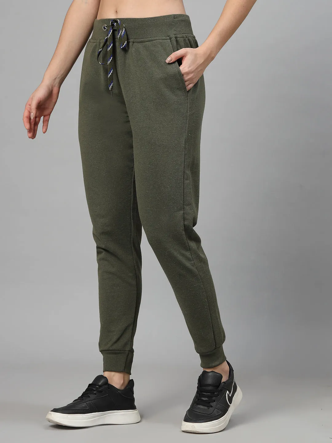 Women's Cotton Regular Fit Joggers Track Pants with 2 Pockets