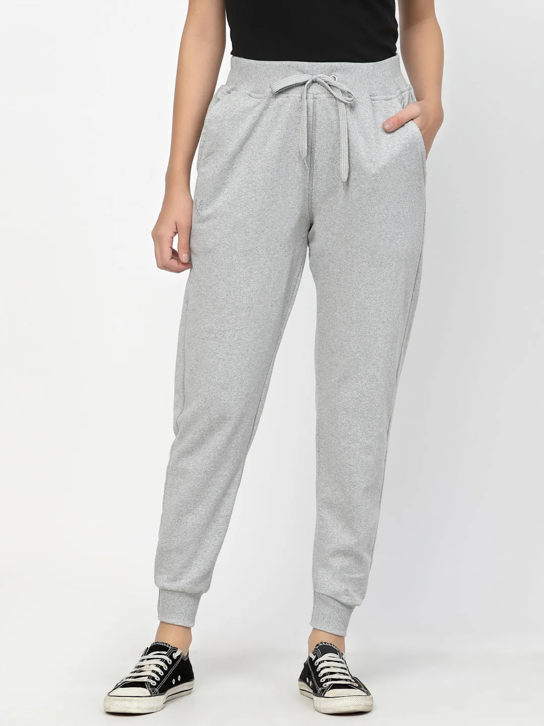 Women's Cotton Regular Fit Joggers Track Pants with 2 Pockets