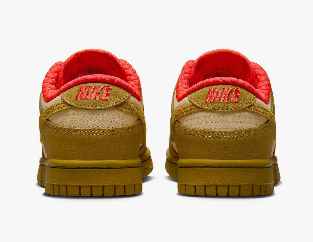 Women's Nike Dunk Low Sesame Bronzine Picante Red FQ8897-252